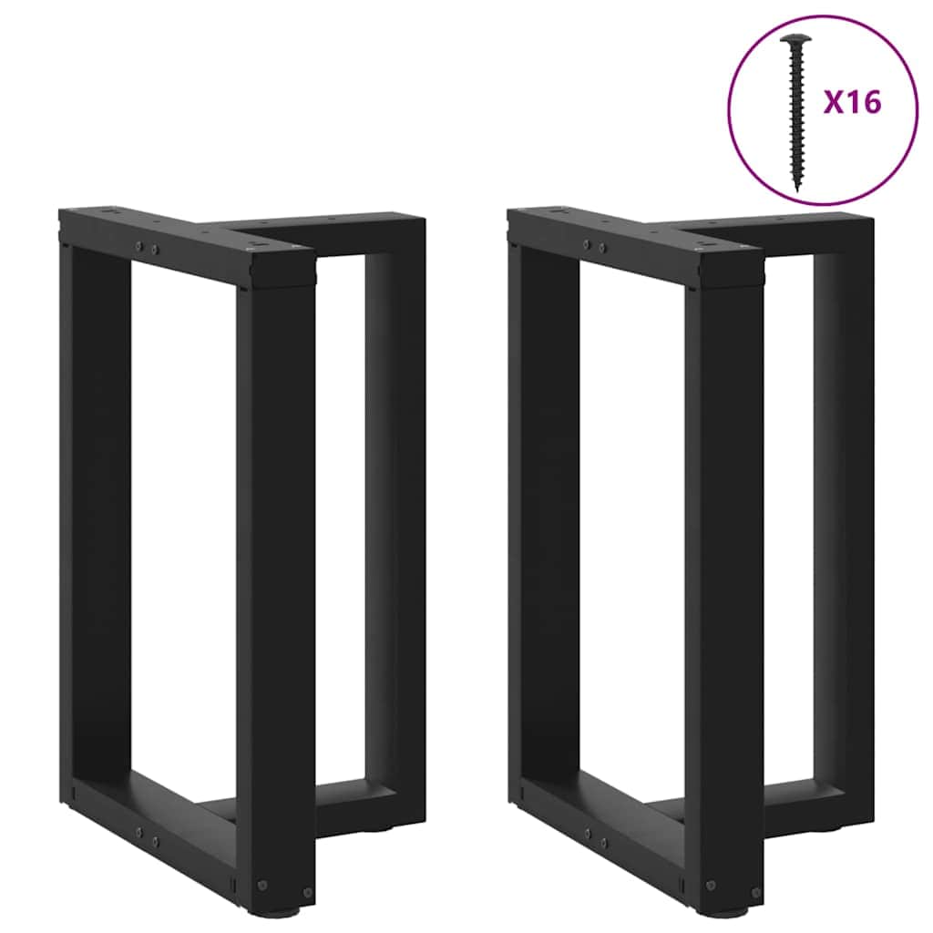 Dining Table Legs T-Shaped 2 pcs Black Steel | Black colour