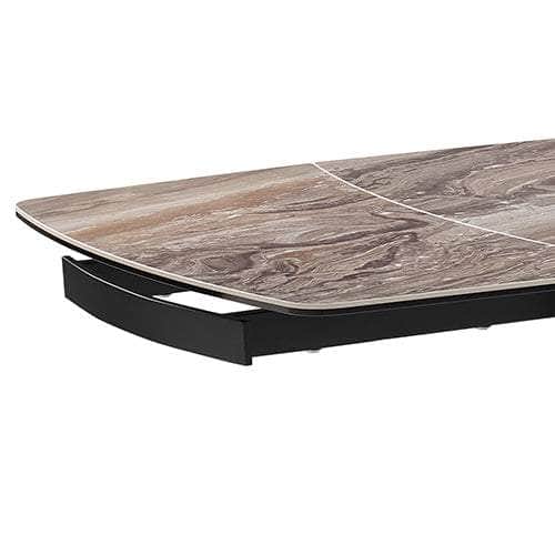 Dining Table Mdf Ceramic Glass Table Top Extendable Decorative Stripe