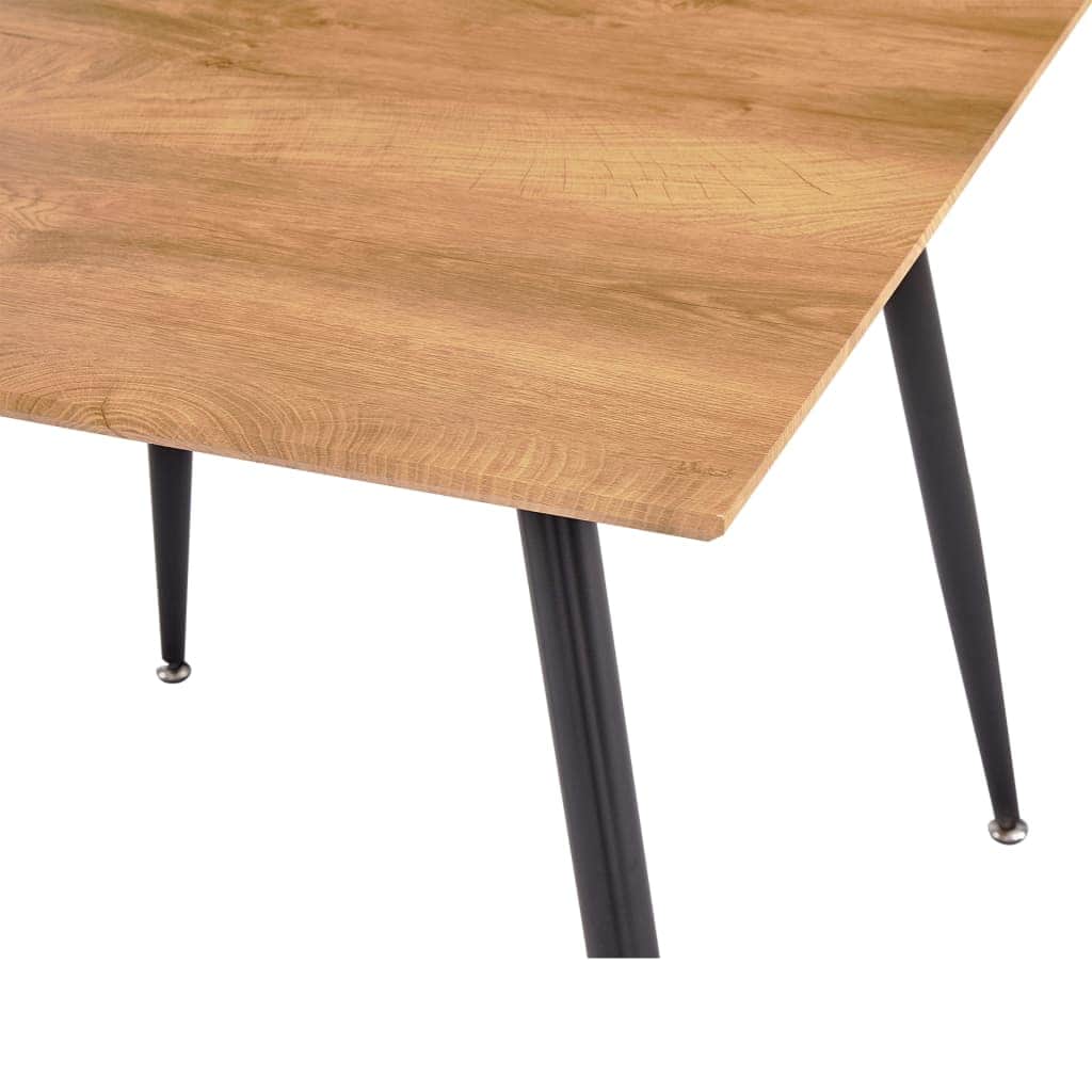 Dining Table Oak and Black  MDF