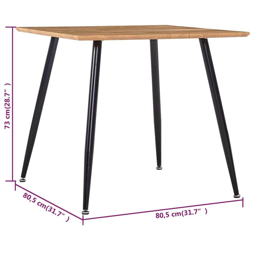 Dining Table Oak and Black  MDF