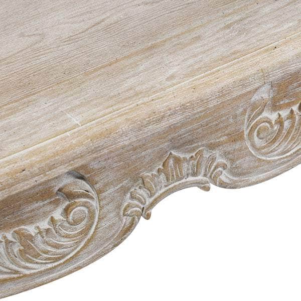 Dining Table Oak Wood Plywood Veneer White Washed Finish In Large Size