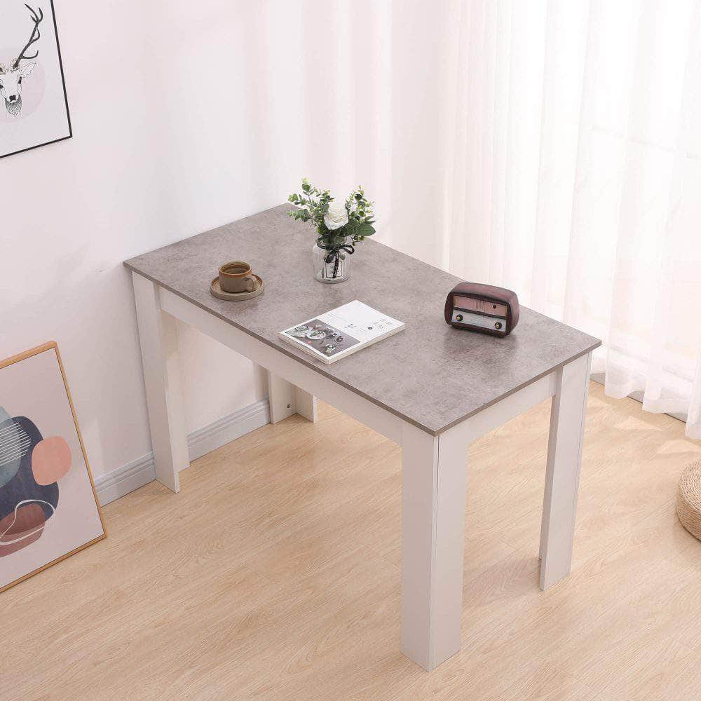 Dining Table Rectangular Wooden 120M-Grey&Amp;White