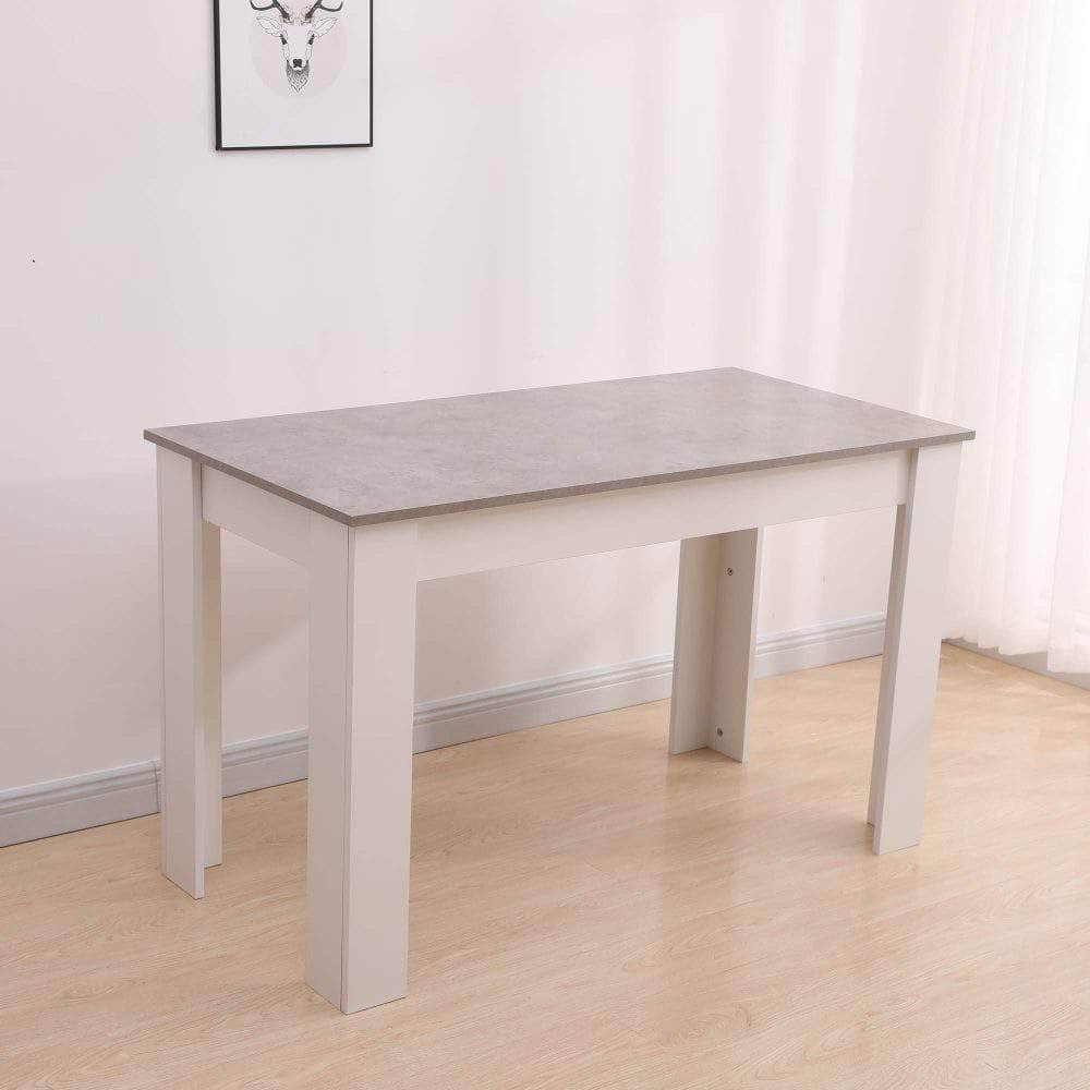 Dining Table Rectangular Wooden 120M-Grey&Amp;White