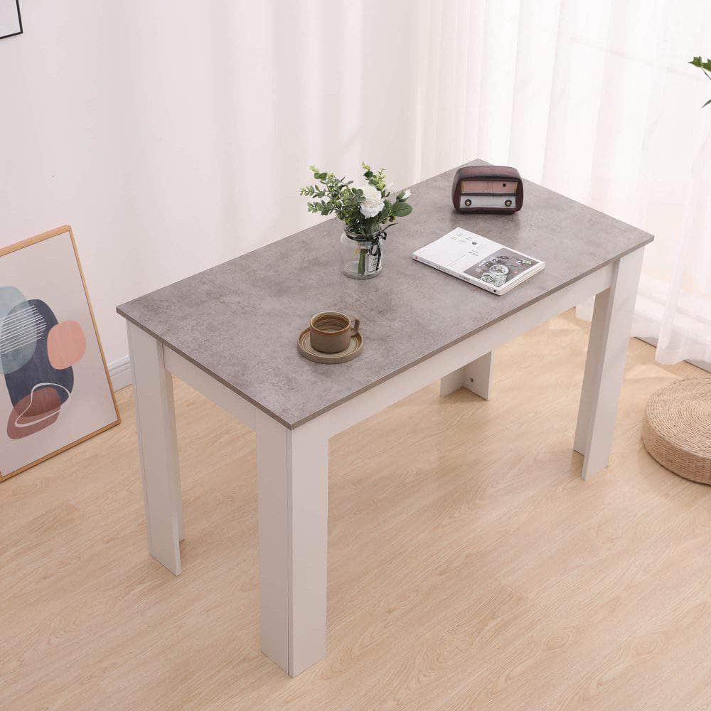 Dining Table Rectangular Wooden 120M-Grey&Amp;White