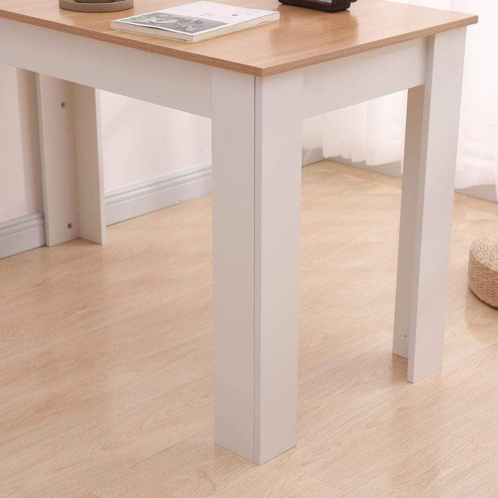 Dining Table Rectangular Wooden 120M-Wood&Amp;White