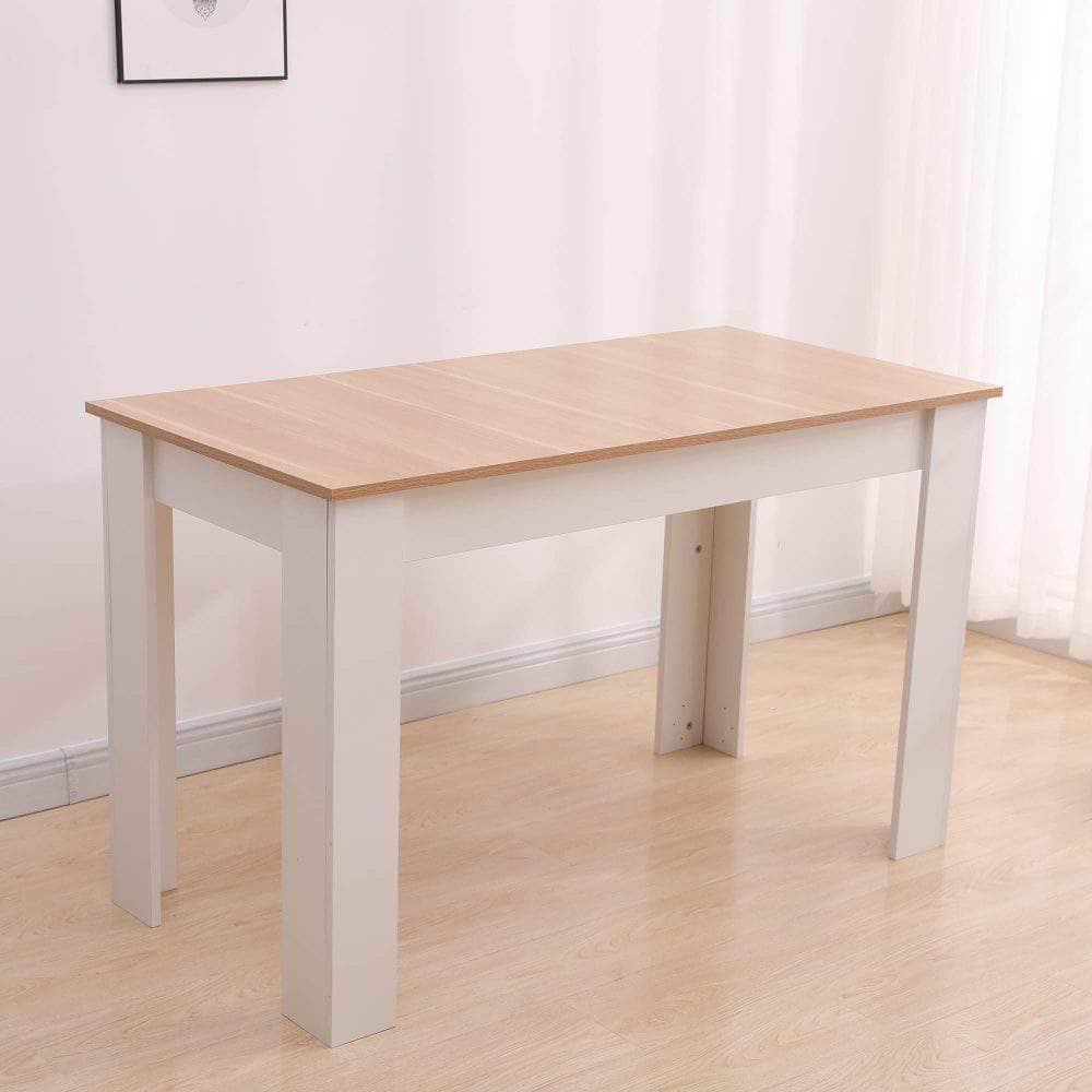 Dining Table Rectangular Wooden 120M-Wood&Amp;White