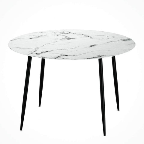 Dining Table Round Marble Effect 110Cm