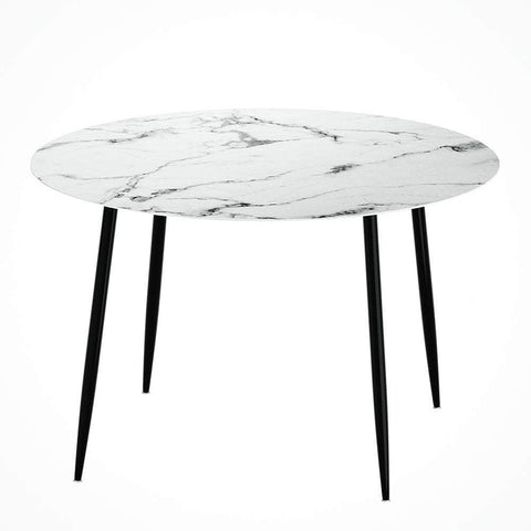 Dining Table Round Marble Effect 110CM