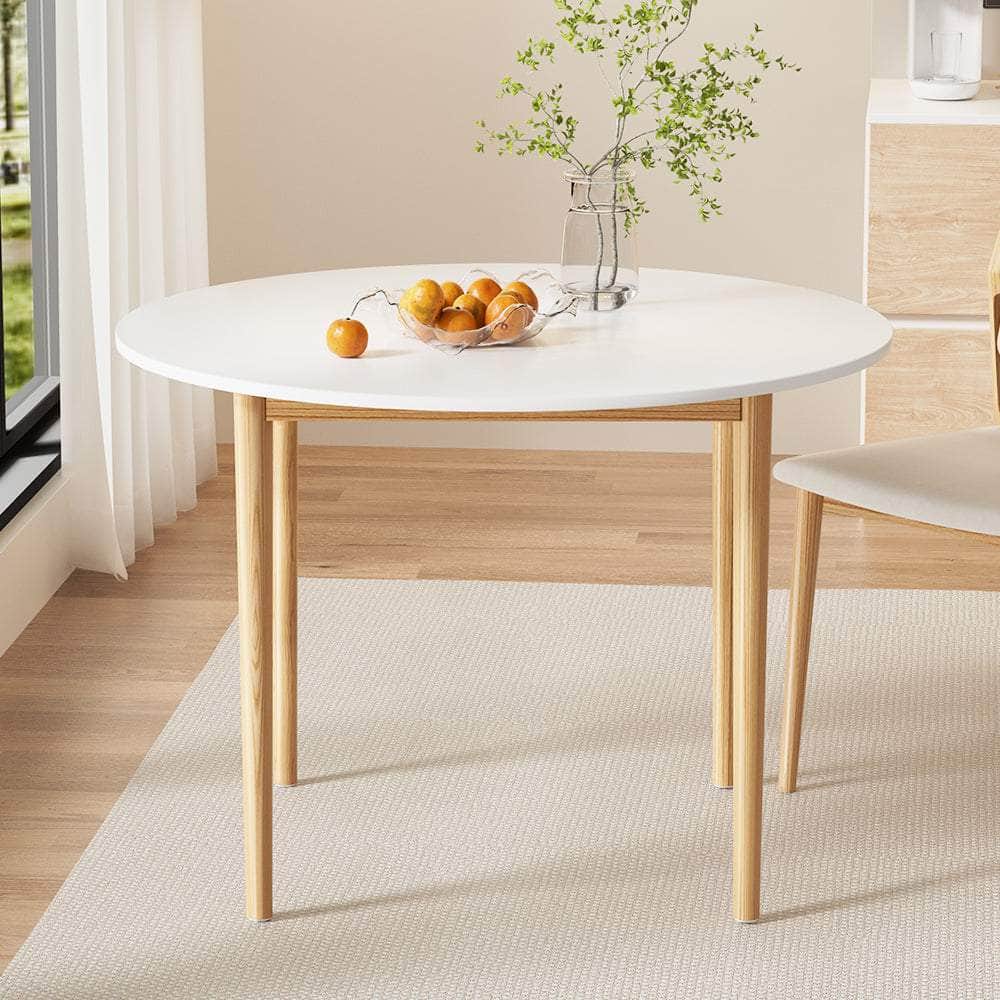 Dining Table Round White 108Cm Diameter Demi