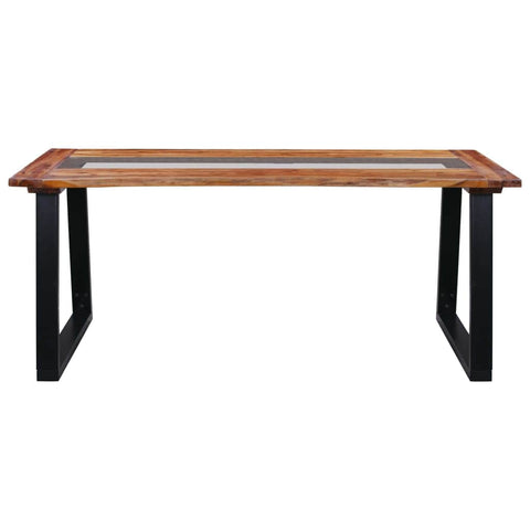 Dining Table Solid Acacia Wood and Glass