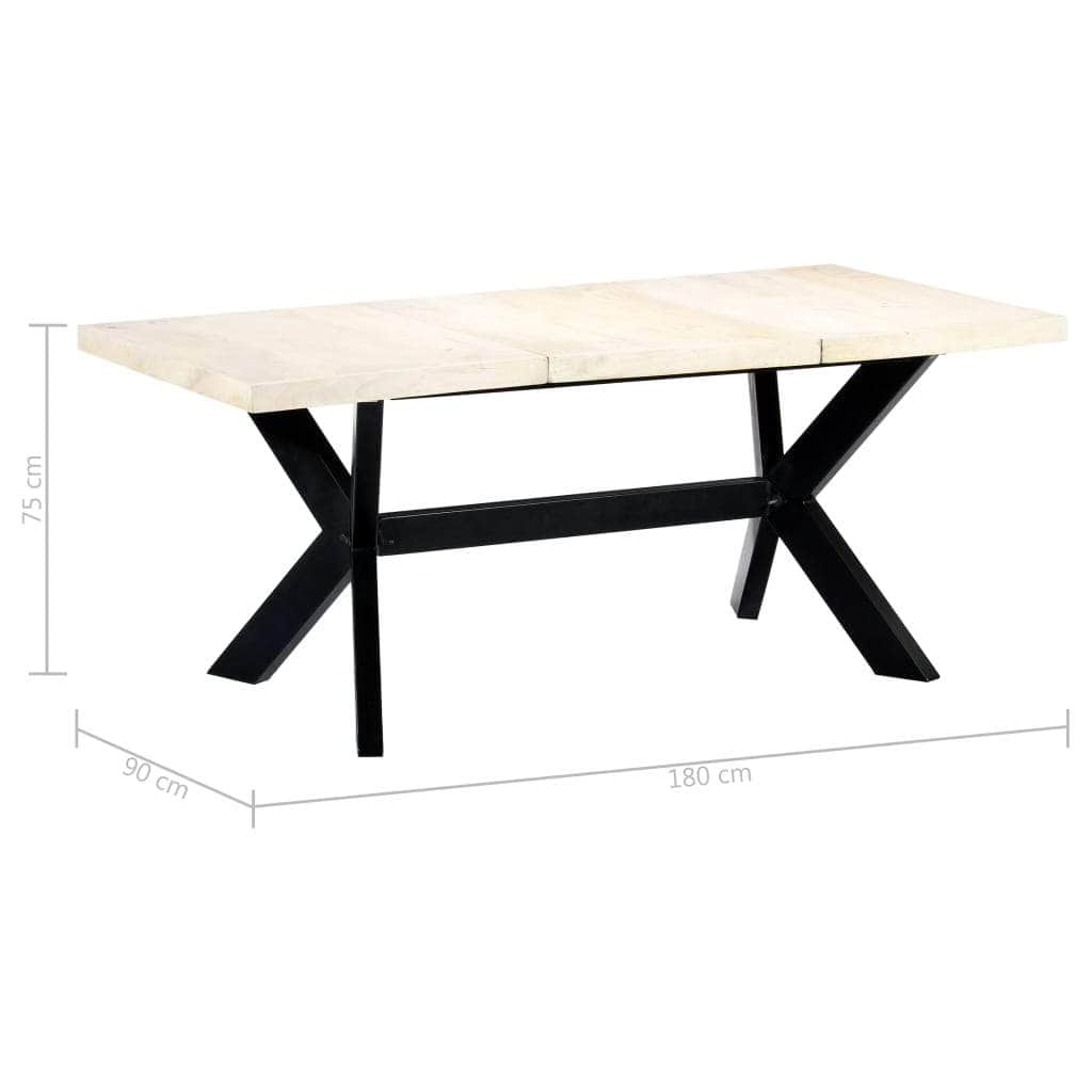 Dining Table Solid Mango Wood -White