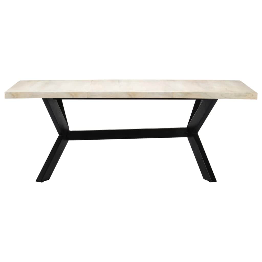 Dining Table Solid Mango Wood White