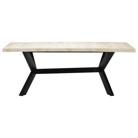 Dining Table Solid Mango Wood White