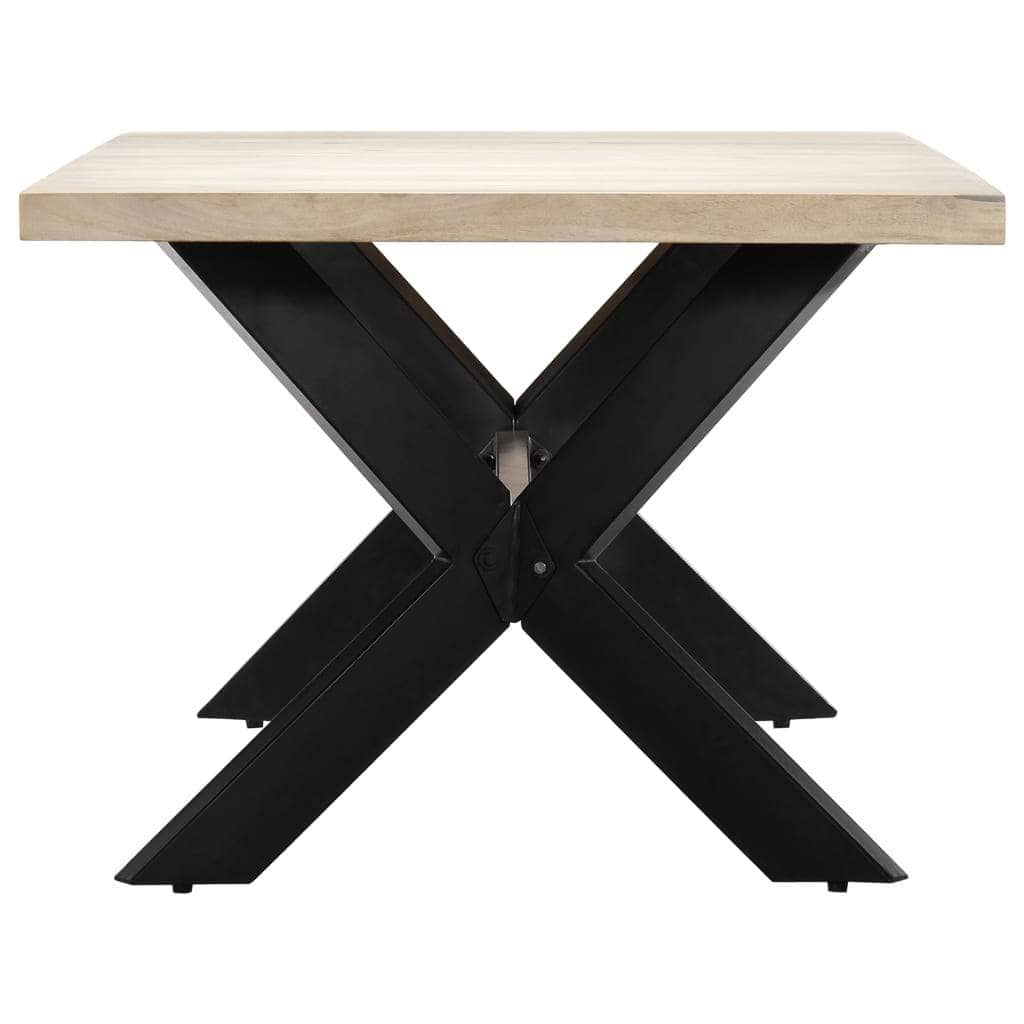 Dining Table Solid Mango Wood White