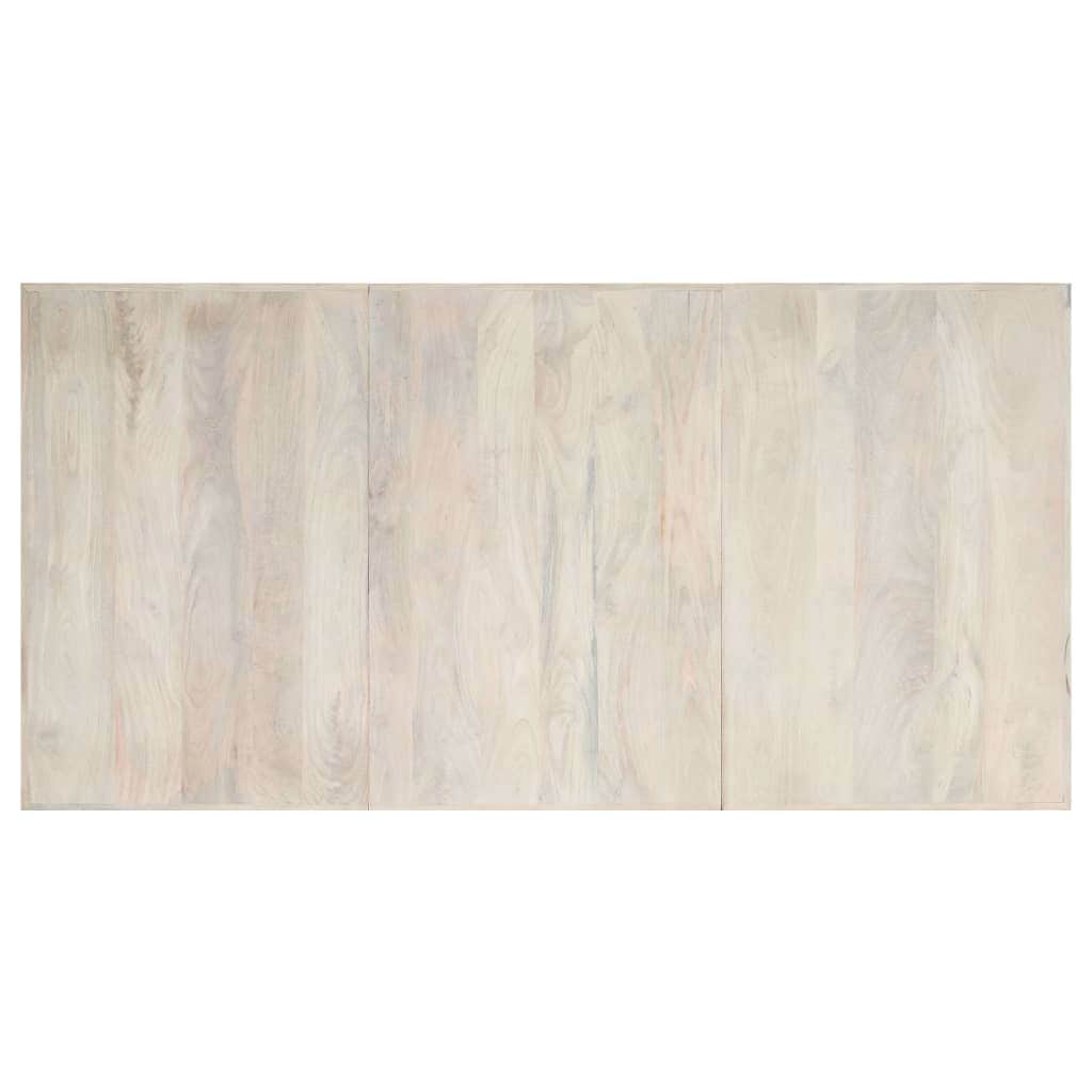 Dining Table Solid Mango Wood White
