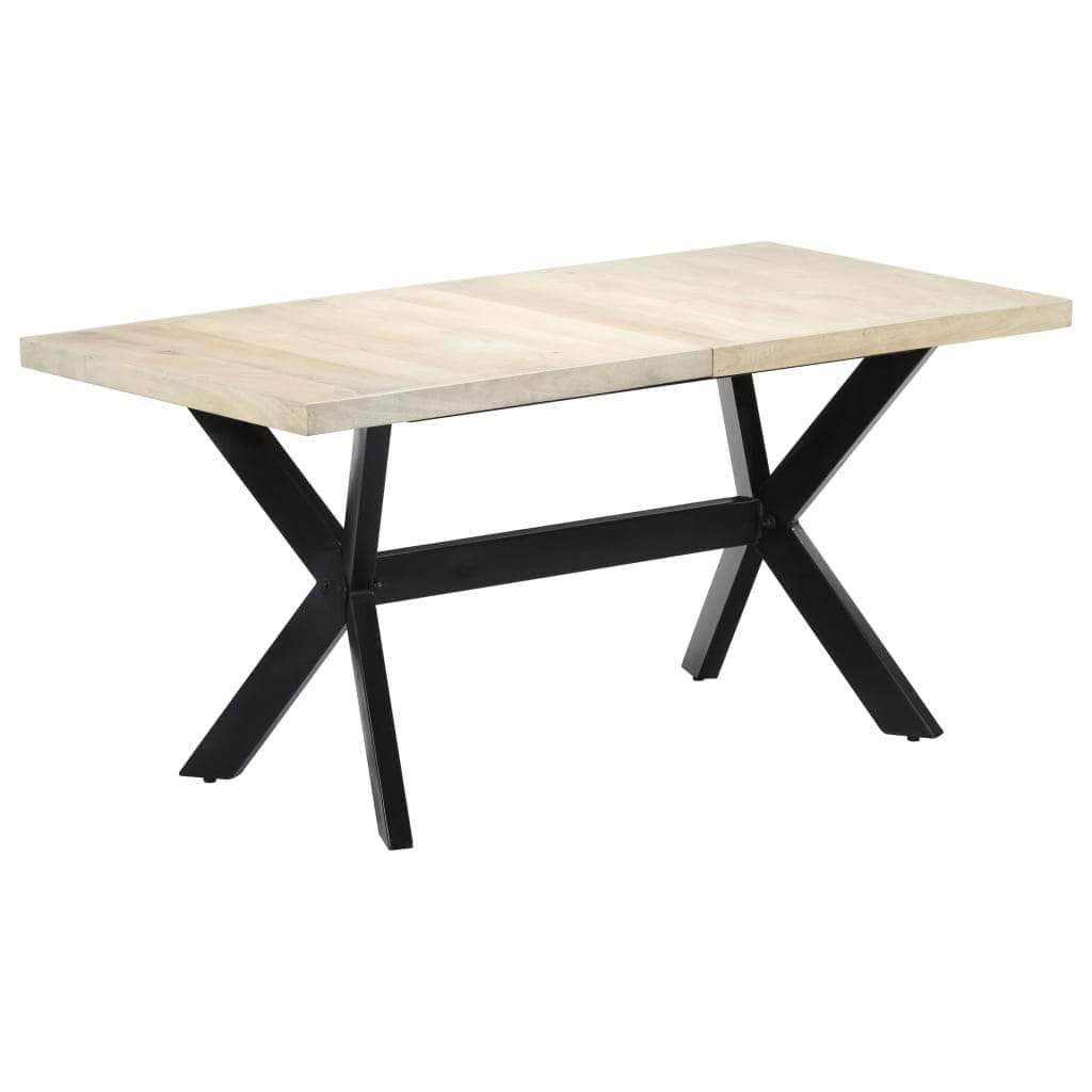 Dining Table Solid Mango Wood, White