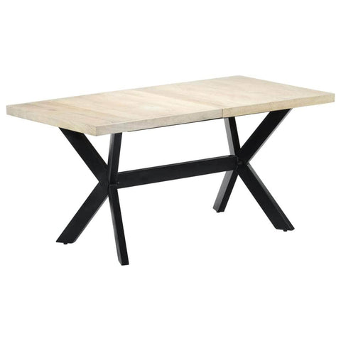Dining Table Solid Mango Wood, White