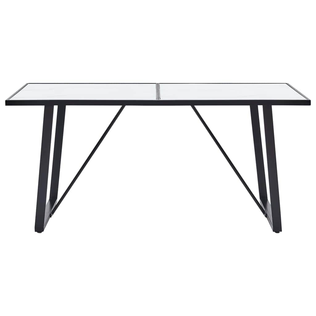 Dining Table Tempered Glass - White - Simple deals