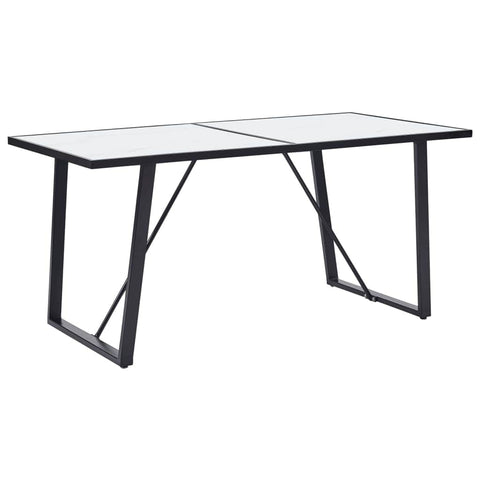 Dining Table Tempered Glass White