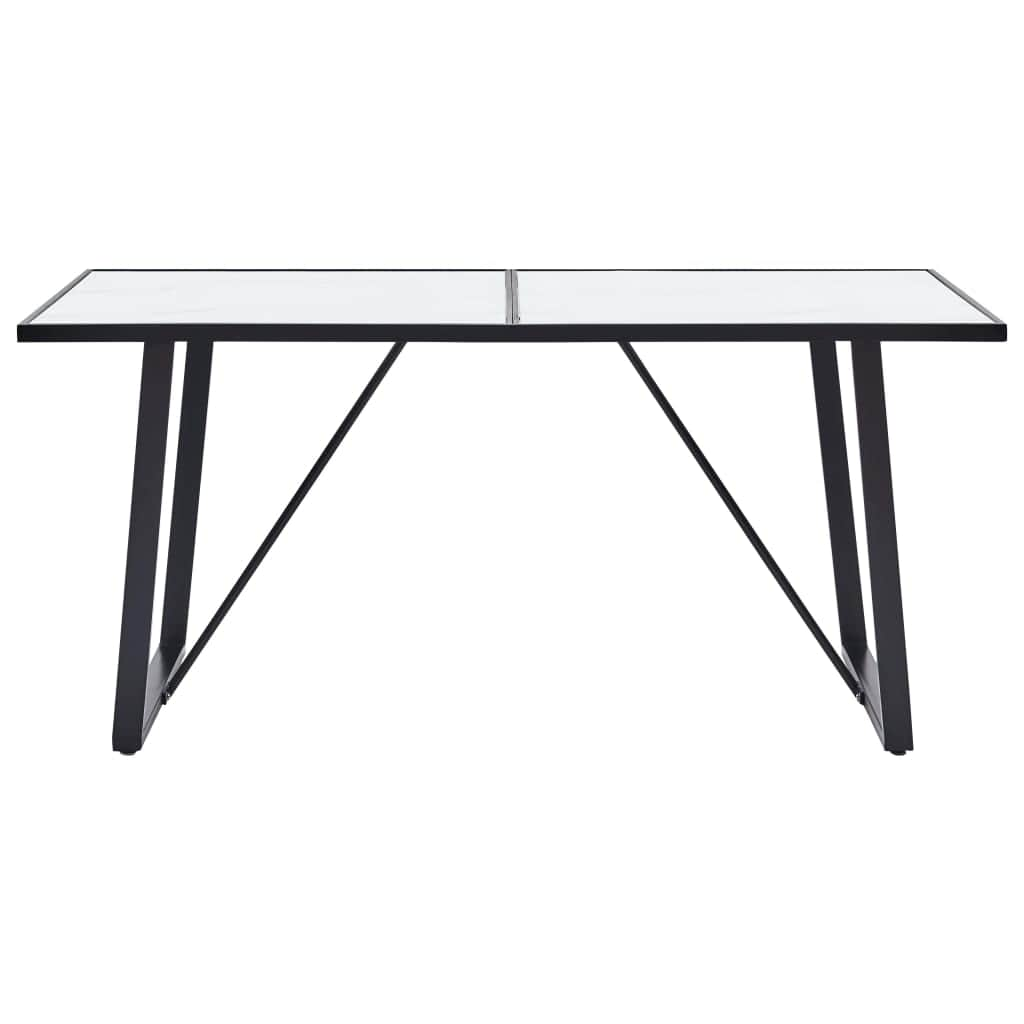 Dining Table Tempered Glass White