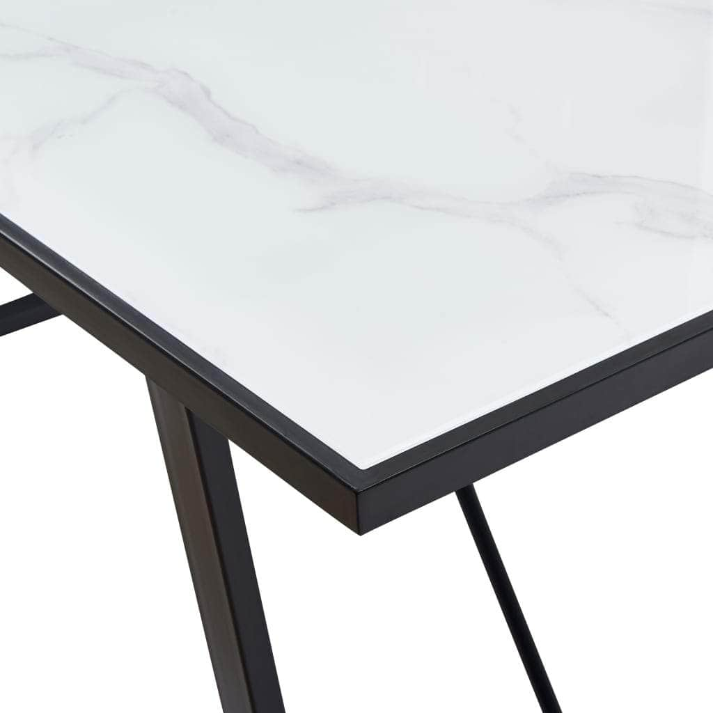 Dining Table Tempered Glass White