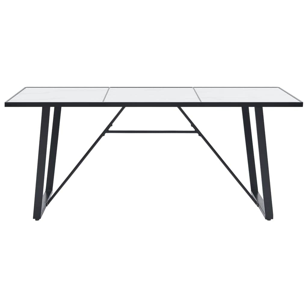 Dining Table Tempered Glass, White