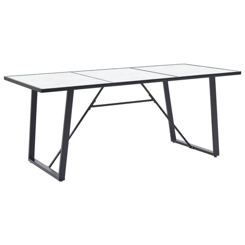 Dining Table Tempered Glass, White