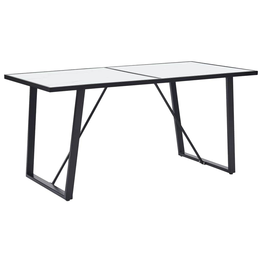 Dining Table Tempered Glass - White - Simple deals