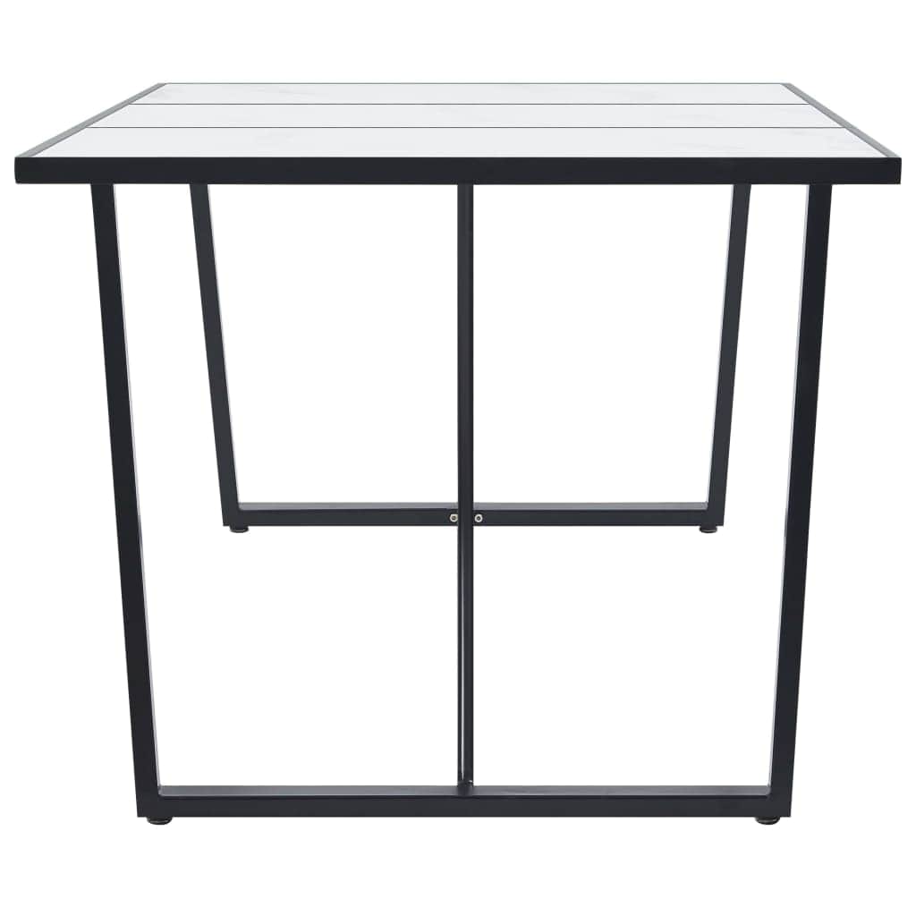 Dining Table Tempered Glass, White - Simple deals