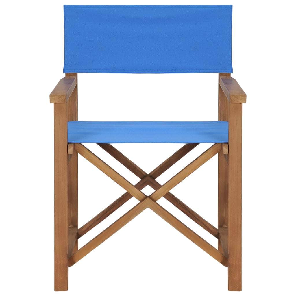 Director's Chair Solid Teak Wood Blue