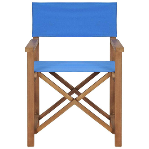 Director's Chair Solid Teak Wood Blue