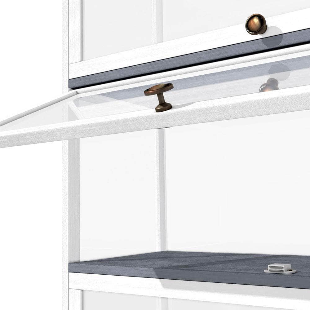 Display Cabinet 3 Tiers Clear Door White