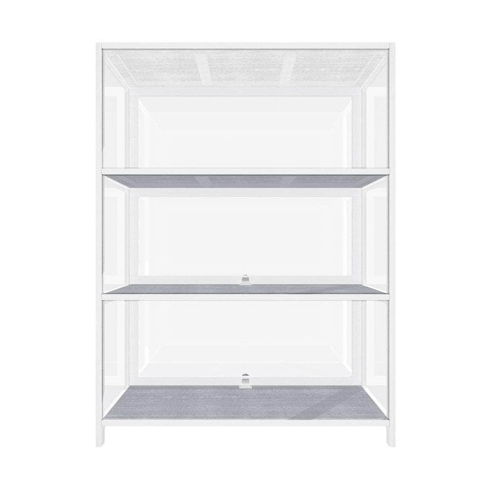 Display Cabinet 3 Tiers Clear Door White