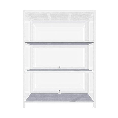 Display Cabinet 3 Tiers Clear Door White