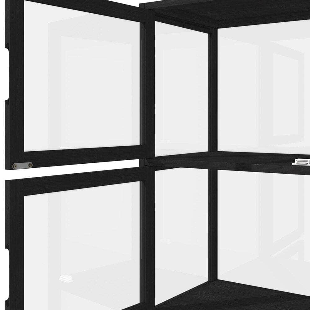 Display Cabinet 5-Tier Slim Storage Shelves Black