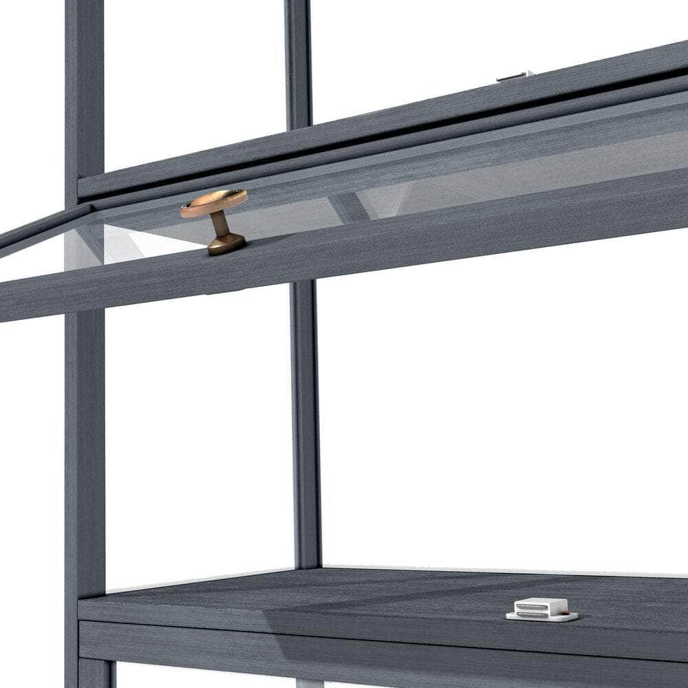 Display Cabinet 5 Tiers Clear Door Grey