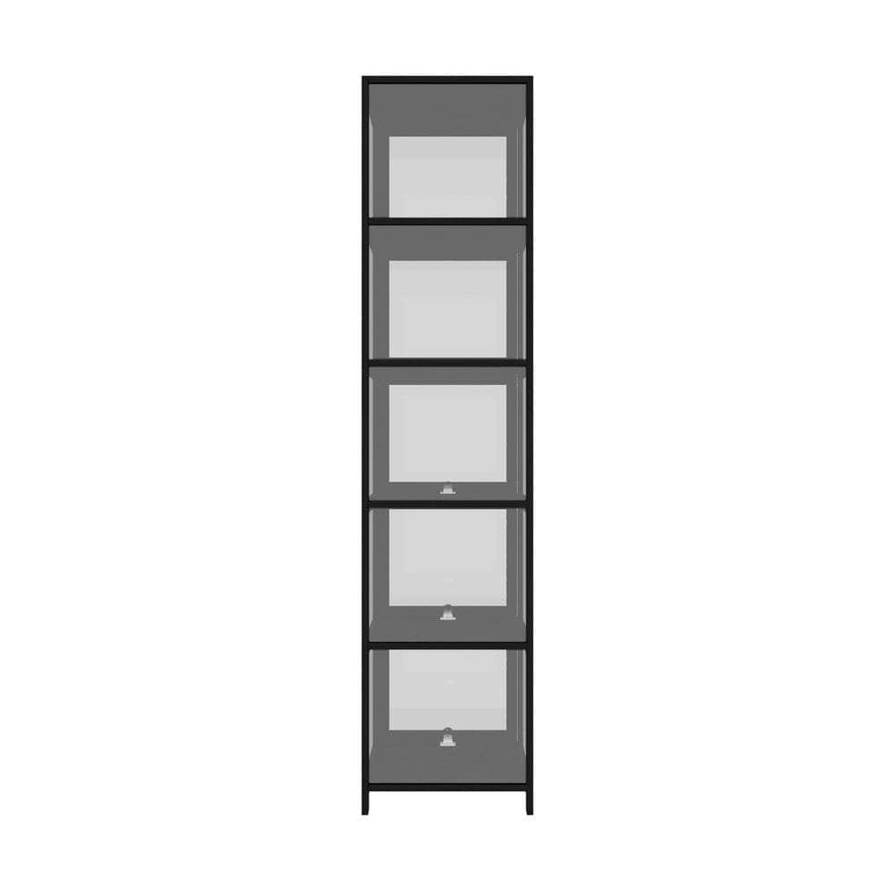 Display Cabinet Slim 5-Tier Clear Black