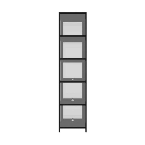 Display Cabinet Slim 5-Tier Clear Black