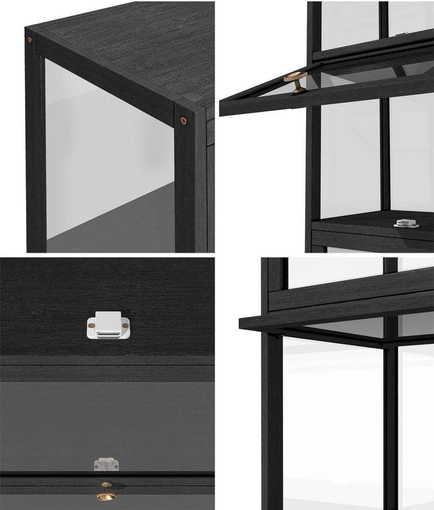 Display Cabinet Slim 5-Tier Clear Black