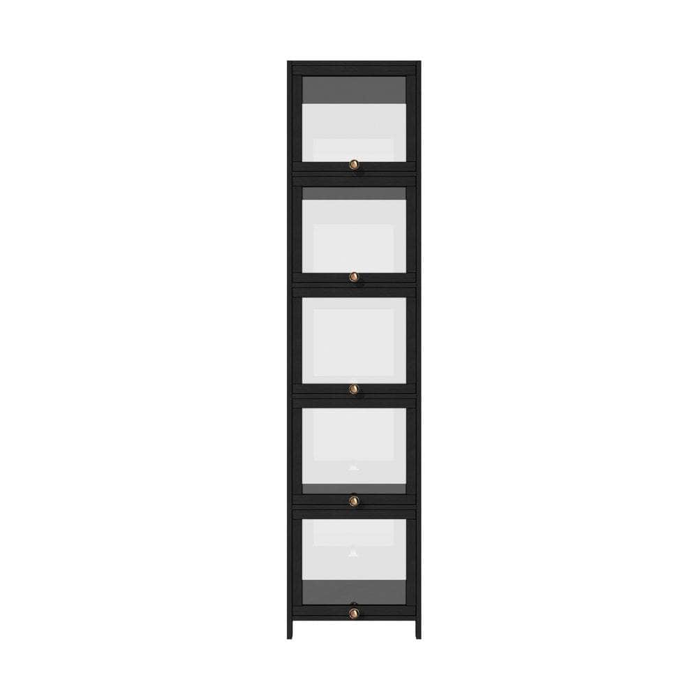 Display Cabinet Slim 5-Tier Clear Black