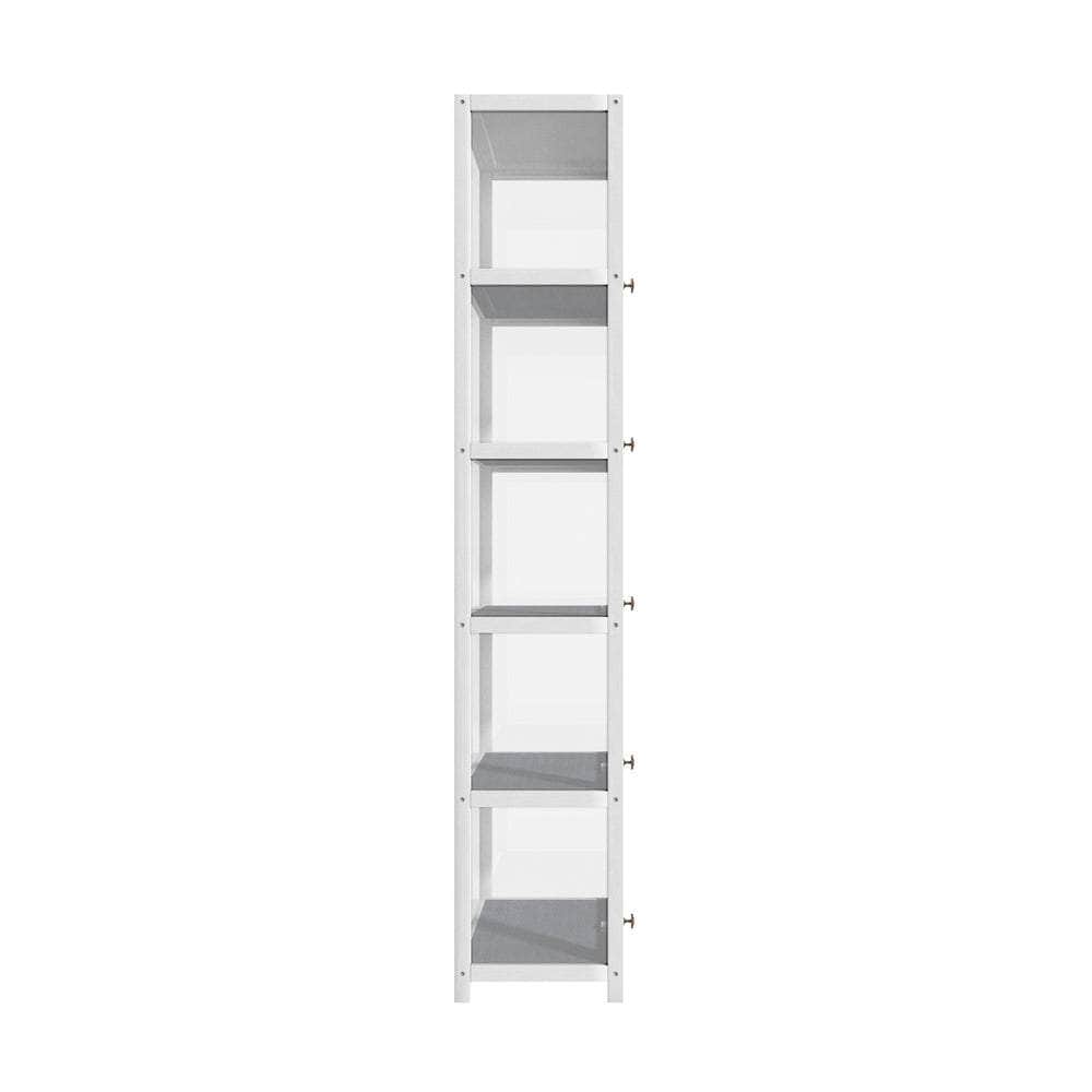 Display Cabinet Slim 5-Tier Shelves Clear Oak