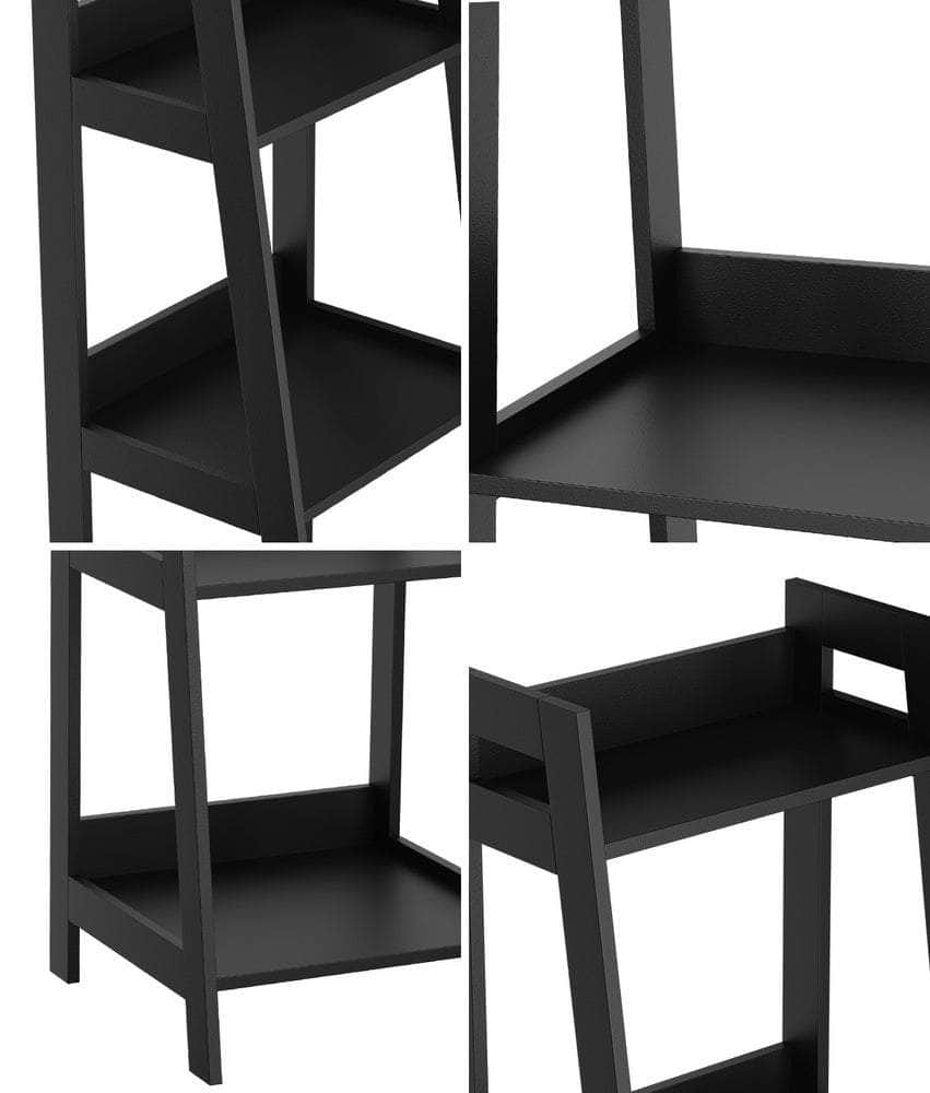 Display Shelf 4 Tier Corner Ladder Shelves Black