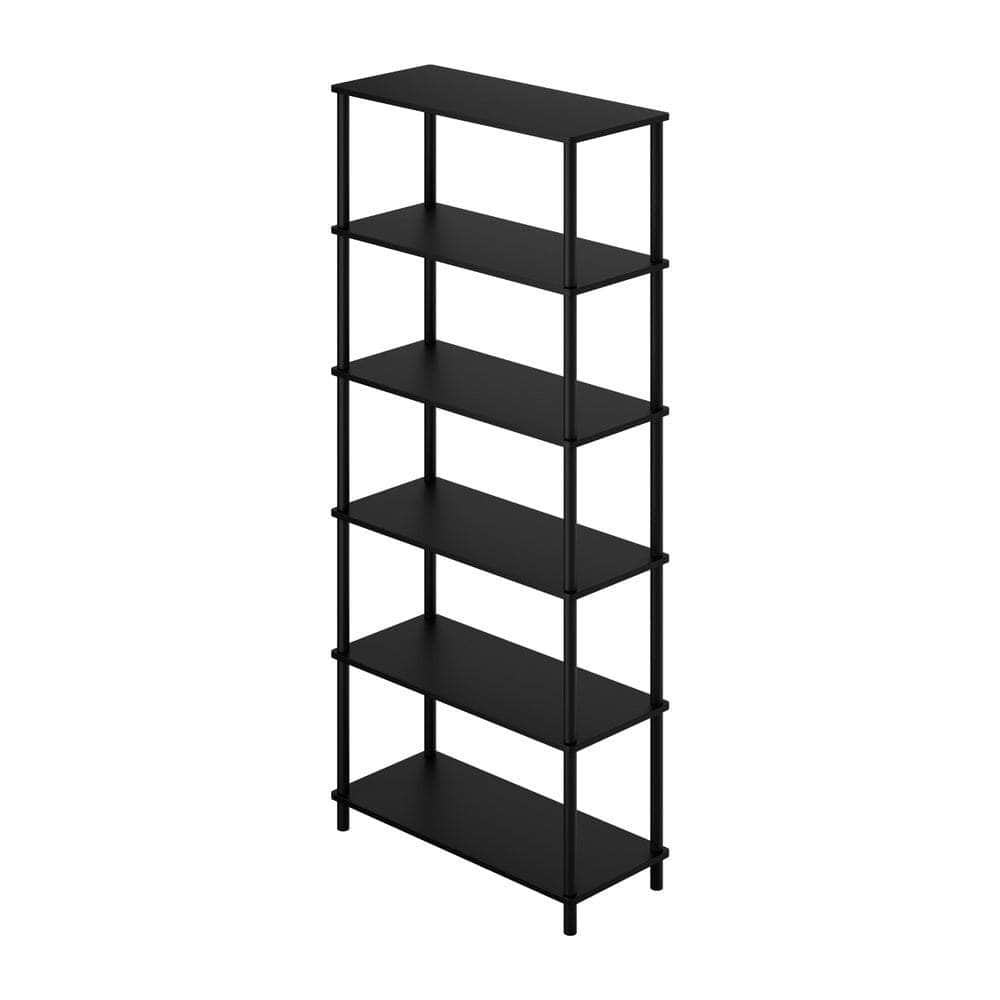 Display Shelf 5 Tier Bookshelf Storage Rack Natural & Black