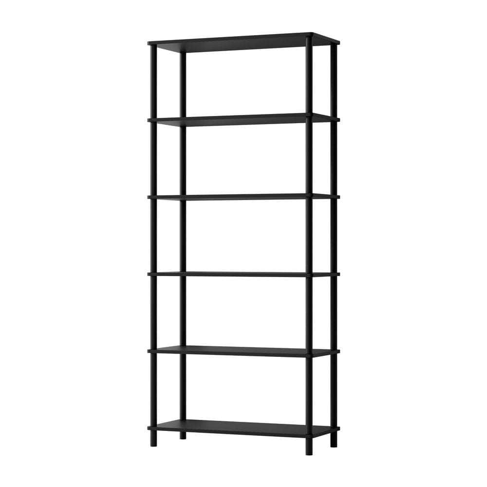 Display Shelf 5 Tier Bookshelf Storage Rack Natural & Black