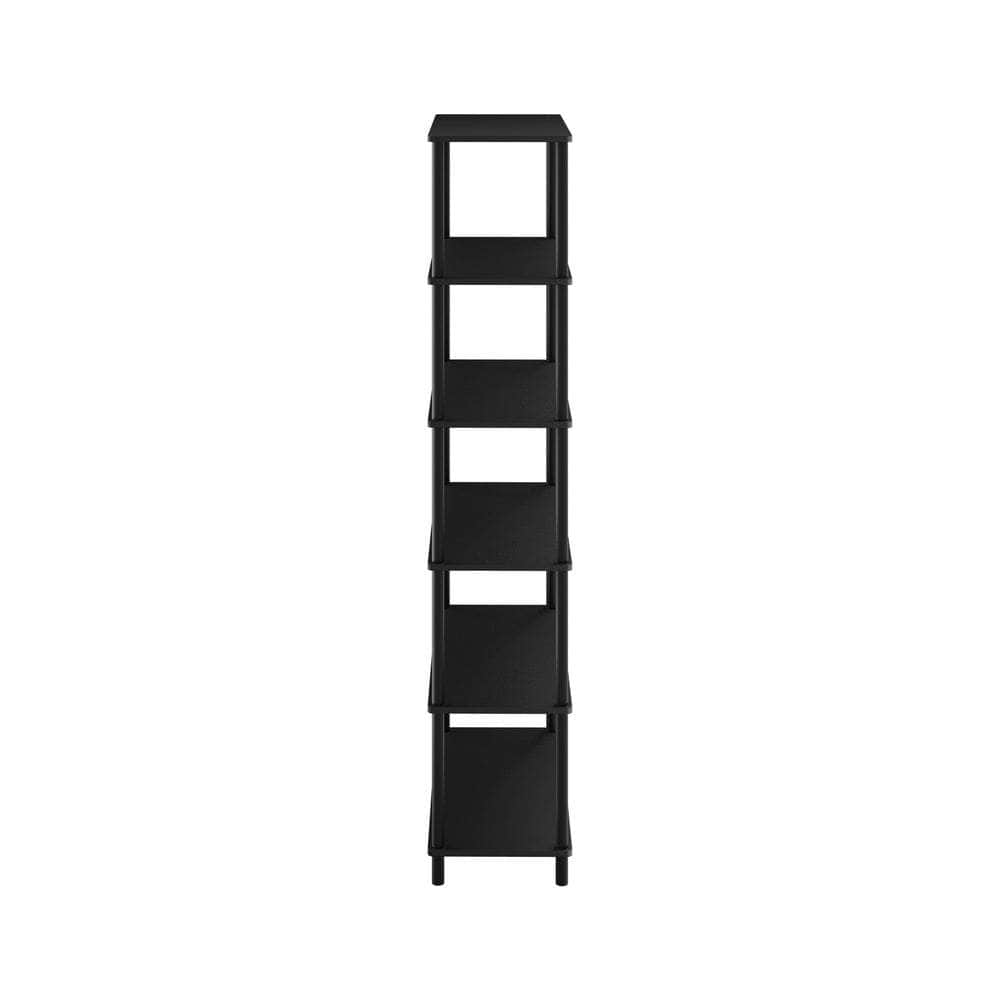 Display Shelf 5 Tier Bookshelf Storage Rack Natural & Black