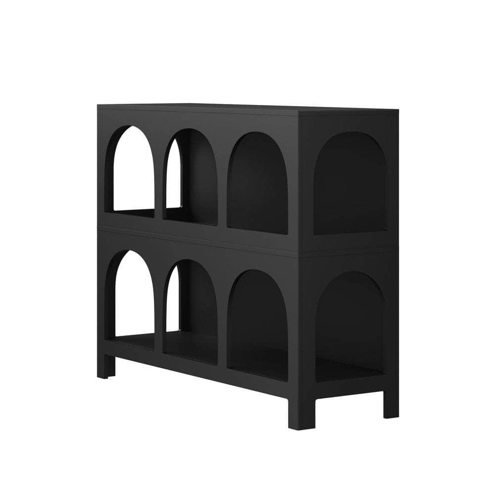 Display Shelf Storage Stand Bookshelf Black/White