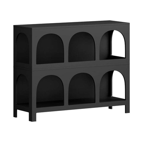 Display Shelf Storage Stand Bookshelf Black/White