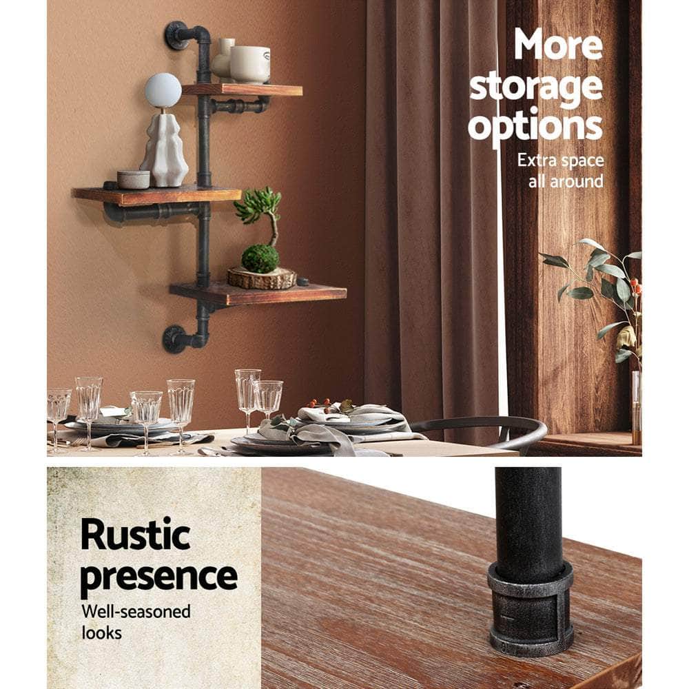 Display Shelves Bookshelf Pipe Shelf Rustic Industrial Floating Wall Shelves DIY Brackets