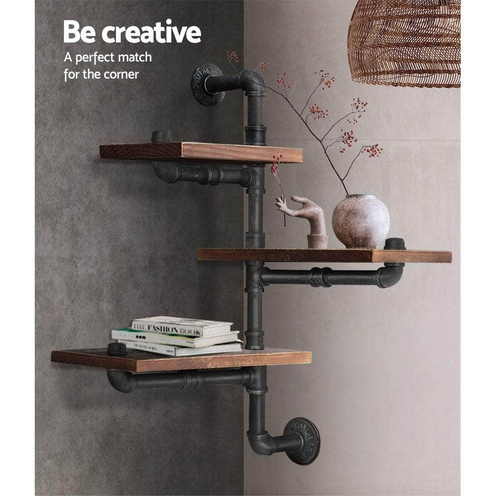 Display Shelves Bookshelf Pipe Shelf Rustic Industrial Floating Wall Shelves DIY Brackets