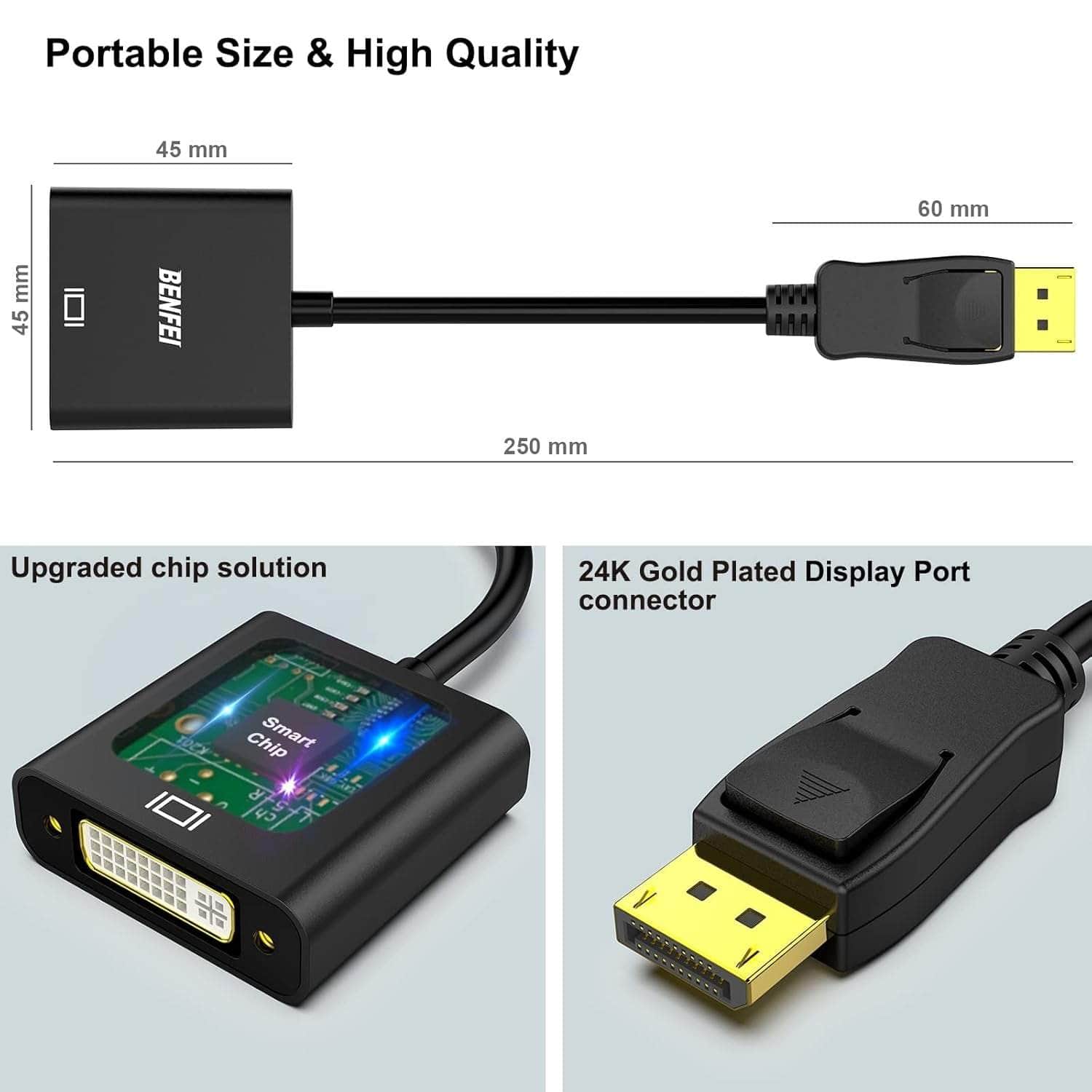 DisplayPort to DVI DVI-D Single Link Adapter